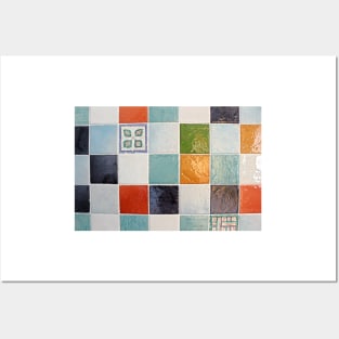 Colourful square tiles Posters and Art